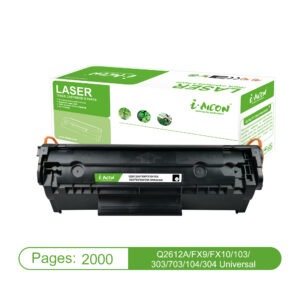 Tooner i-Aicon HP Q2612A / HP 12A / Canon FX-10, must, analoog
